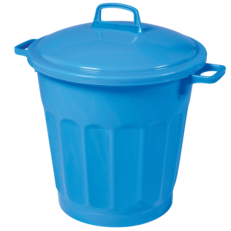 Helit Poubelle avec clapet, 50 litres, bleu
